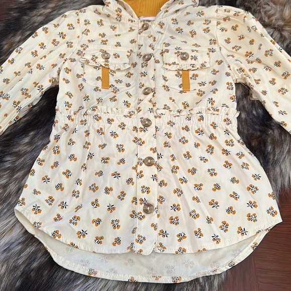 Little Lass Ivory Twill Hooded Jacket *NWT* - Picture 4 of 8